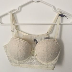 Aerie Limited Edition "Holly" White Lace Heart Bra